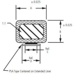 EMC 8417-3050-62 A=3,2mm B=3,2mm - EMC 8417-3050-62 A=3,2mm B=3,2mm  Laird Ultrasoft Knit Rectangle A=3,2mm B=3,2mm
